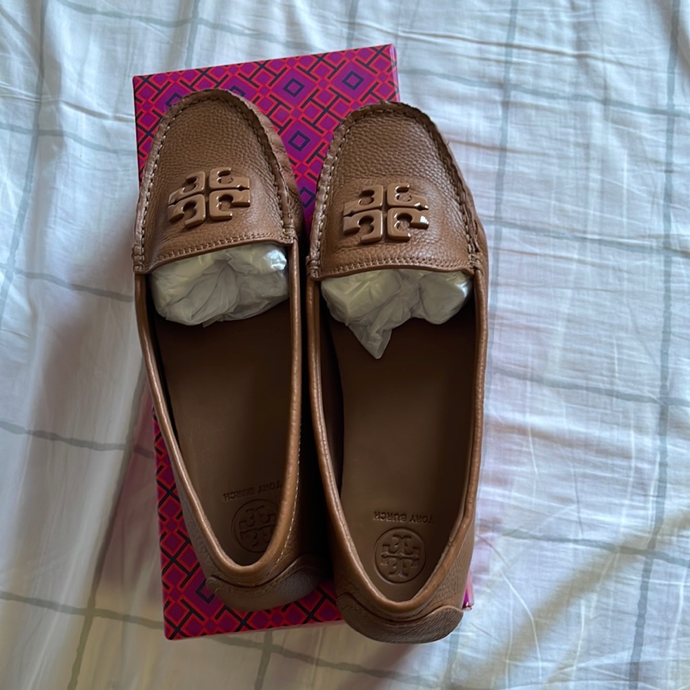Tory Burch lowell 2 driver tumbled leather